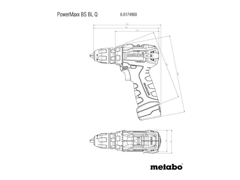 Metabo Akku-Bohrschrauber Powermaxx BS BL Q, 12 V, Kit