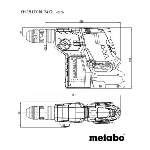 Metabo Bohr-Meisselhammer KH 18 LTX BL 24 Q, Kit
