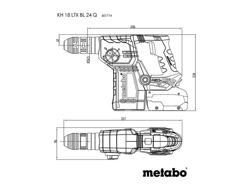 Metabo Bohr-Meisselhammer KH 18 LTX BL 24 Q, Kit