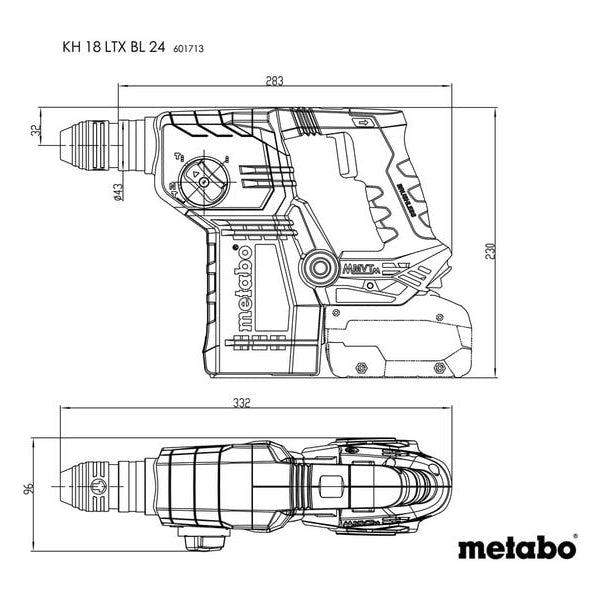 Metabo Bohr-Meisselhammer KH 18 LTX BL 24, 18 V, Solo