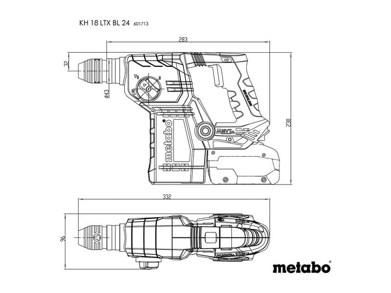 Metabo Bohr-Meisselhammer KH 18 LTX BL 24, 18 V, Solo