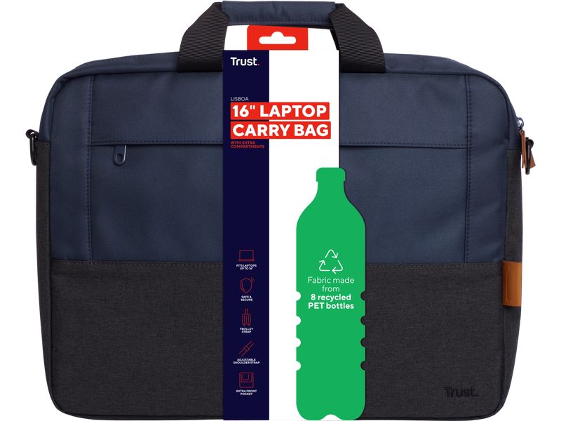 Trust Notebooktasche Lisboa Blau, 16 "