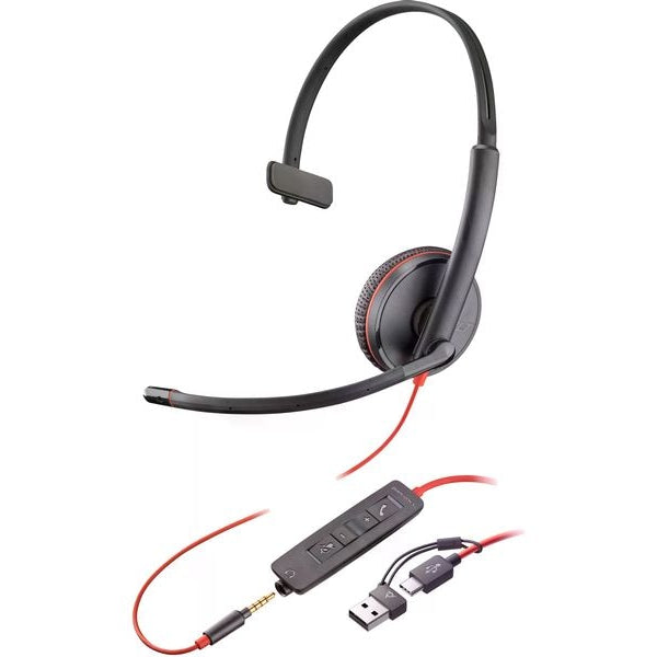 Poly Headset Blackwire 3215 Mono USB-A/C