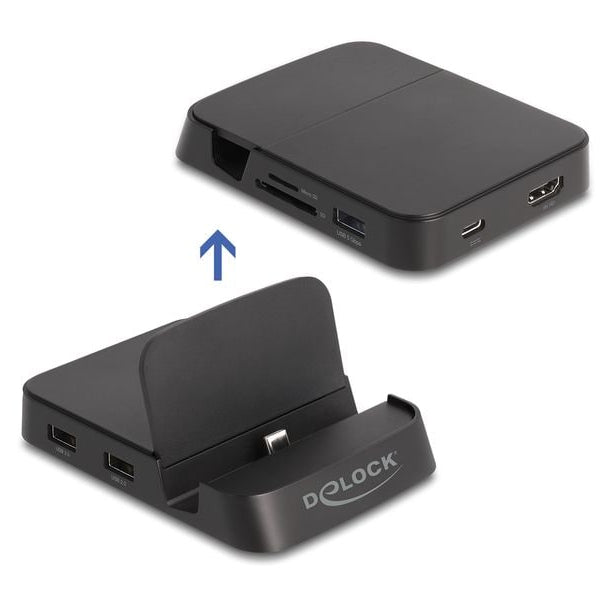 Delock Dockingstation 4K mit integrierter Halterung