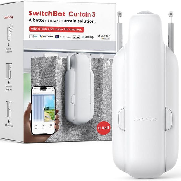 SwitchBot Curtain 3, U Schiene, Weiss