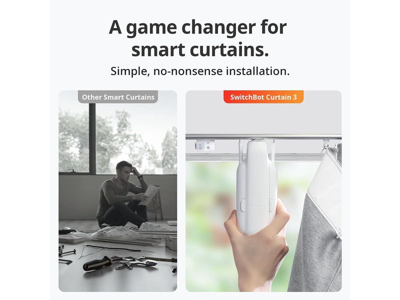 SwitchBot Curtain 3, U Schiene, Weiss