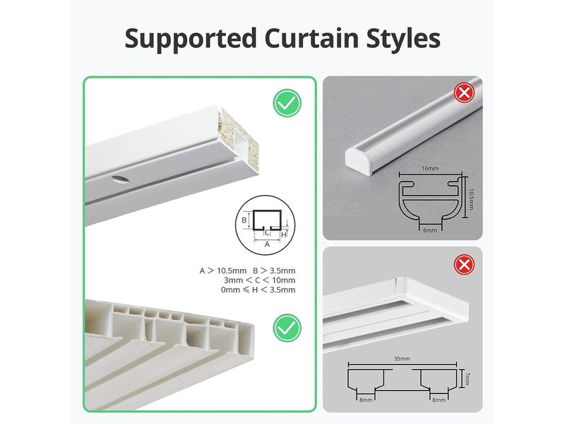 SwitchBot Curtain 3, U Schiene, Weiss