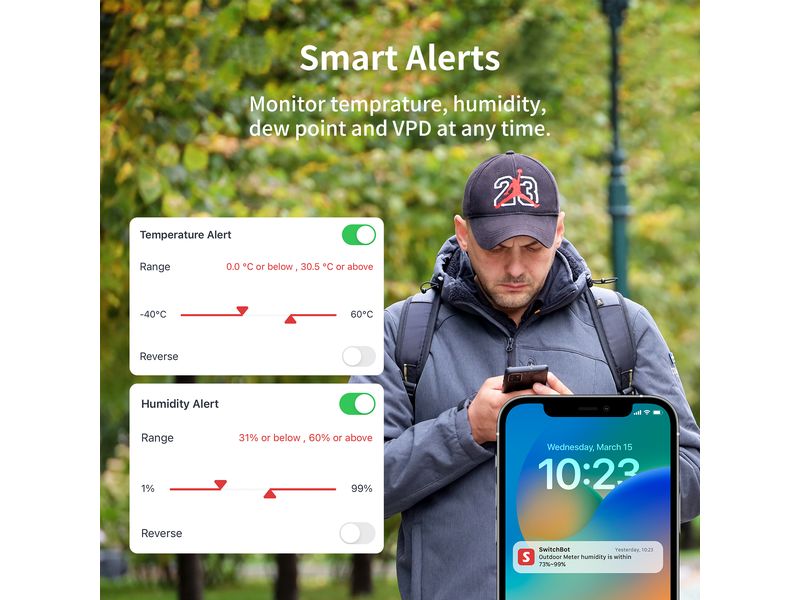 SwitchBot Wi-Fi Thermometer & Hygrometer, Weiss
