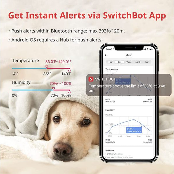 SwitchBot Smartes Innen-Thermometer, Weiss