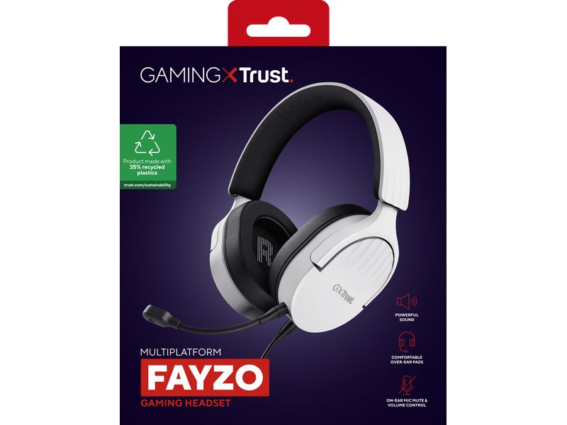 Trust Headset GXT 489W FAYZO Schwarz/Weiss