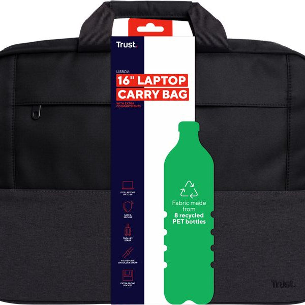 Trust Notebooktasche Lisboa Schwarz, 16 