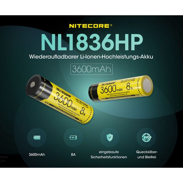 Nitecore Akku Li-Ion Akku Typ 18650 NL1836 HP