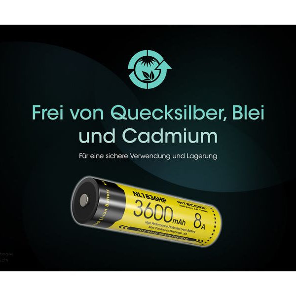 Nitecore Akku Li-Ion Akku Typ 18650 NL1836 HP