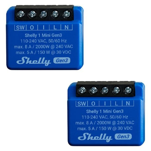 Shelly WLAN-Schalter Mini Gen3, 2 Stück