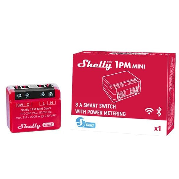 Shelly WLAN-Schaltaktor Mini PM Gen3, 2 Stück