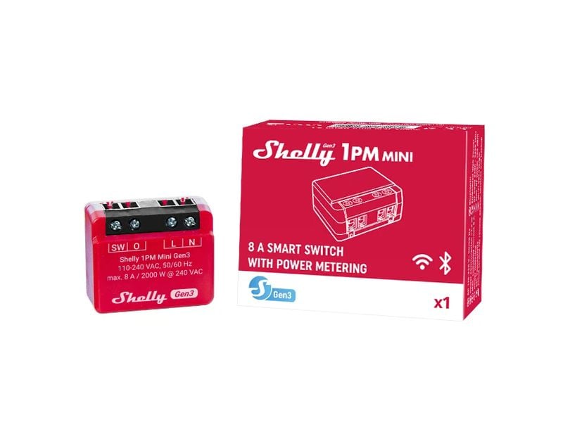 Shelly WLAN-Schaltaktor Mini PM Gen3, 2 Stück