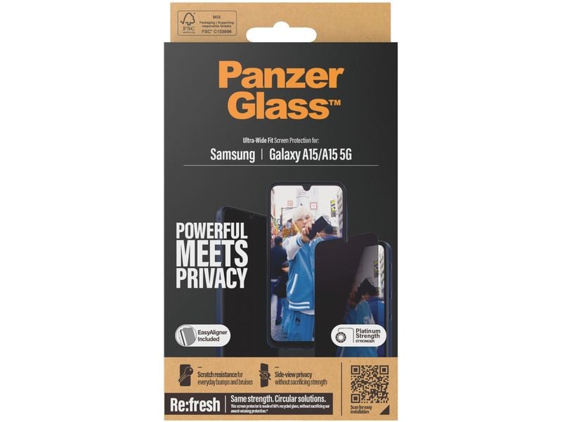 Panzerglass Displayschutz Ultra Wide Fit Privacy Galaxy A15 / A15 5G