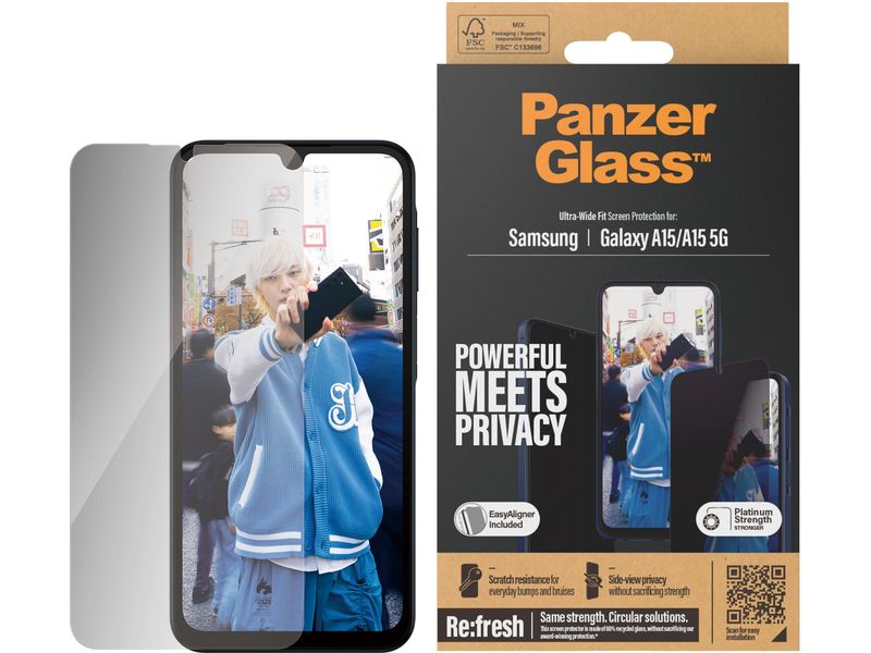 Panzerglass Displayschutz Ultra Wide Fit Privacy Galaxy A15 / A15 5G