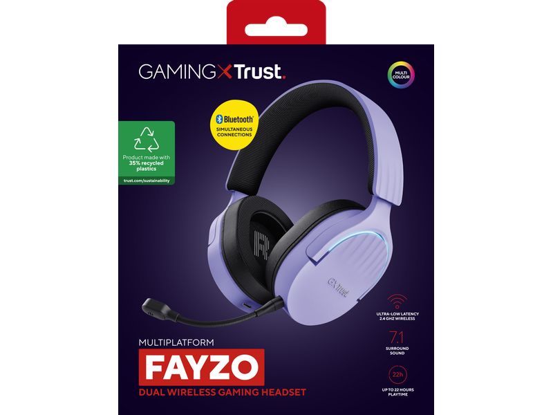 Trust Headset GXT 491P FAYZO Schwarz/Violett