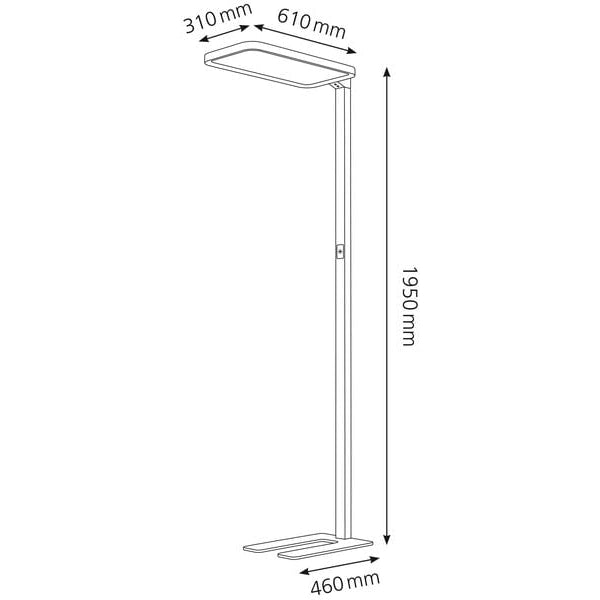 Hansa Bürostehleuchte LED Saphir 80 W, 4000 Kelvin, Anthrazit