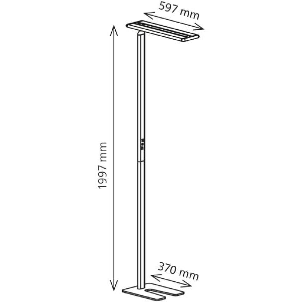 Hansa Bürostehleuchte LED Larimar 58 W, 4000 Kelvin, Schwarz