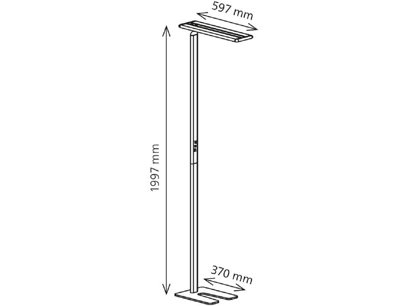 Hansa Bürostehleuchte LED Larimar 58 W, 4000 Kelvin, Schwarz