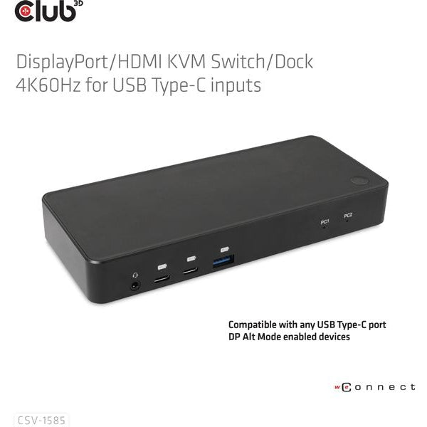 Club 3D Dockingstation CSV-1585 DisplayPort/HDMI KVM