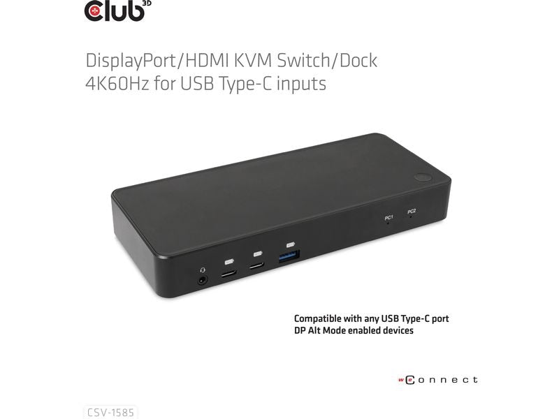 Club 3D Dockingstation CSV-1585 DisplayPort/HDMI KVM