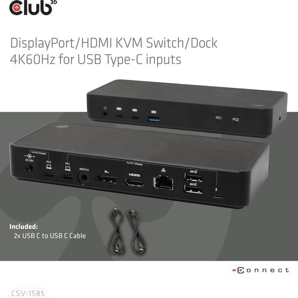 Club 3D Dockingstation CSV-1585 DisplayPort/HDMI KVM