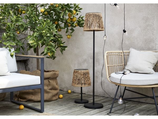 Star Trading Tischleuchte Solar Cesta, 48 cm, Braun/Schwarz