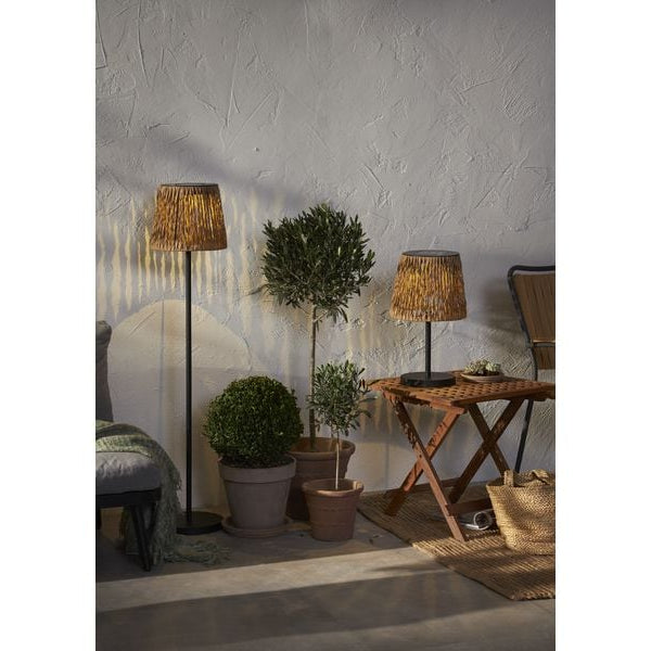 Star Trading Tischleuchte Solar Cesta, 48 cm, Braun/Schwarz