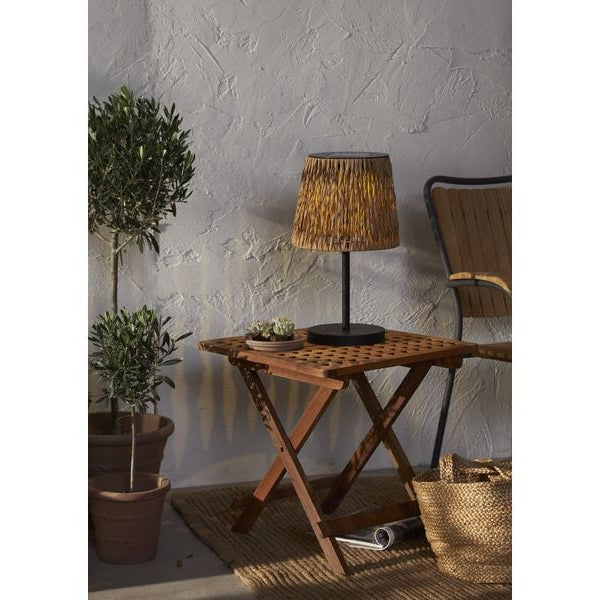 Star Trading Tischleuchte Solar Cesta, 48 cm, Braun/Schwarz