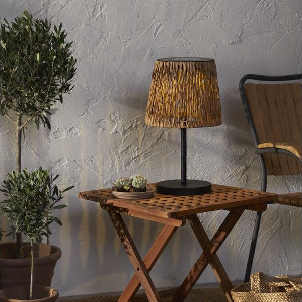 Star Trading Tischleuchte Solar Cesta, 48 cm, Braun/Schwarz