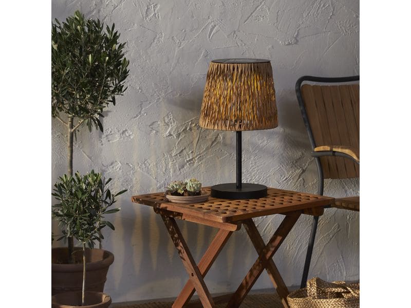 Star Trading Tischleuchte Solar Cesta, 48 cm, Braun/Schwarz