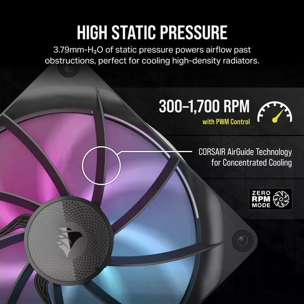 Corsair PC-Lüfter iCUE LINK RX140 RGB Schwarz, 2er Starter-Kit