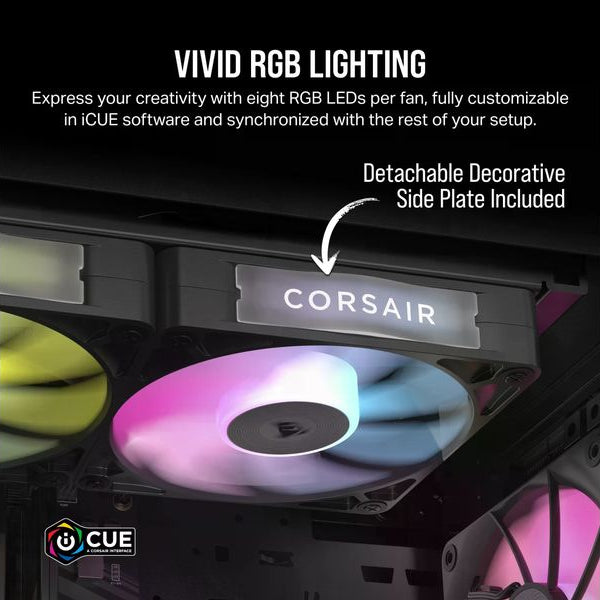 Corsair PC-Lüfter iCUE LINK RX140 RGB Schwarz, 2er Starter-Kit