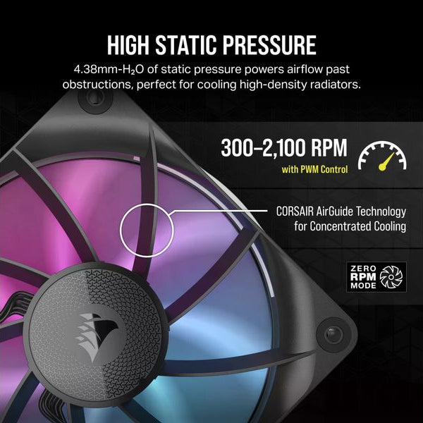 Corsair iCUE LINK RX120 RGB Einzellüfter-Erweiterung Schwarz