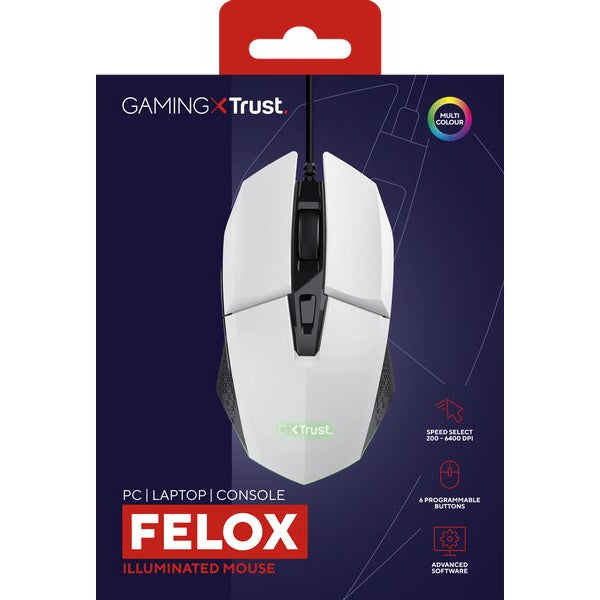 Trust Gaming-Maus GXT109 Felox Weiss