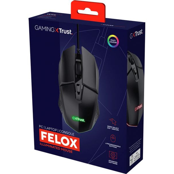Trust Gaming-Maus GXT109 Felox Schwarz