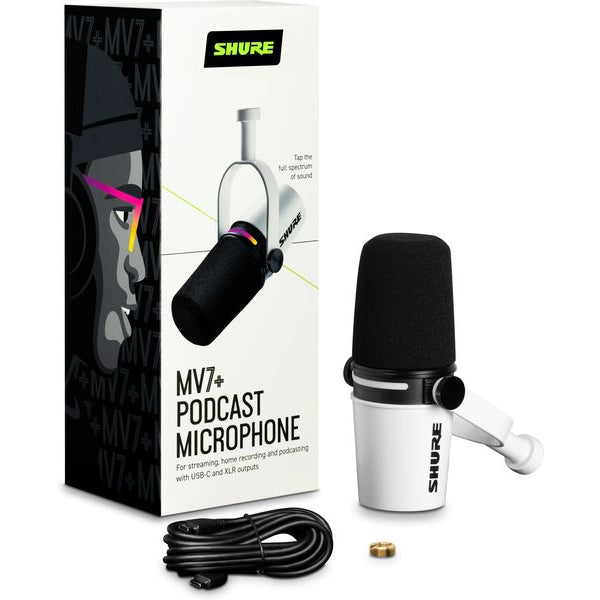 Shure Mikrofon MV7+ Weiss