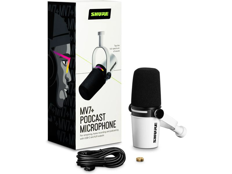 Shure Mikrofon MV7+ Weiss