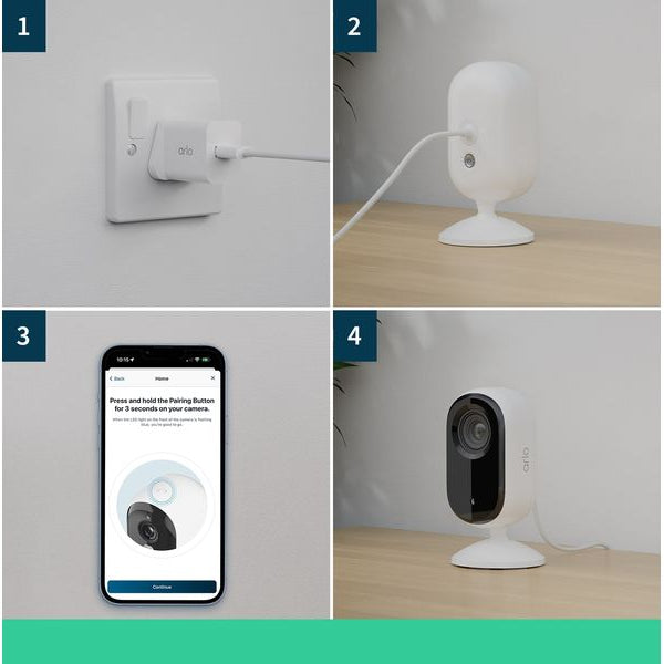 Arlo Essential 2K Indoor VMC3260 Weiss, 2er Set