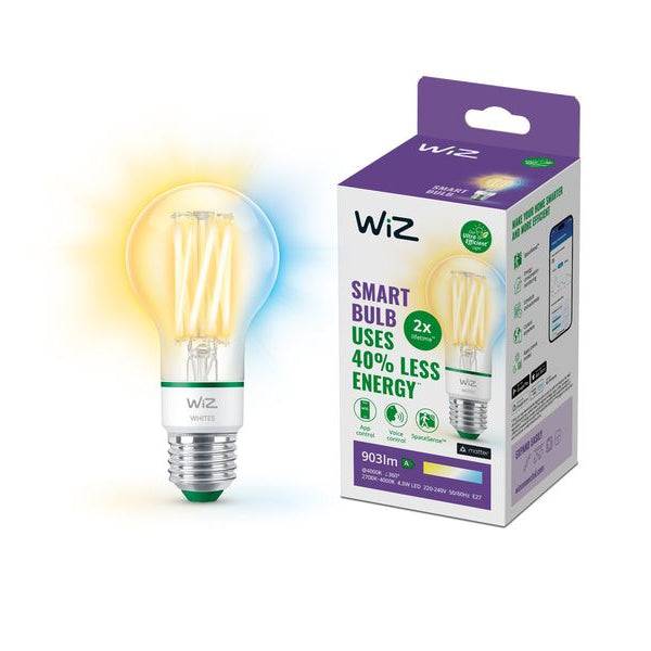 WiZ E27 Tunable White Ultra-Efficient Clear WiFi