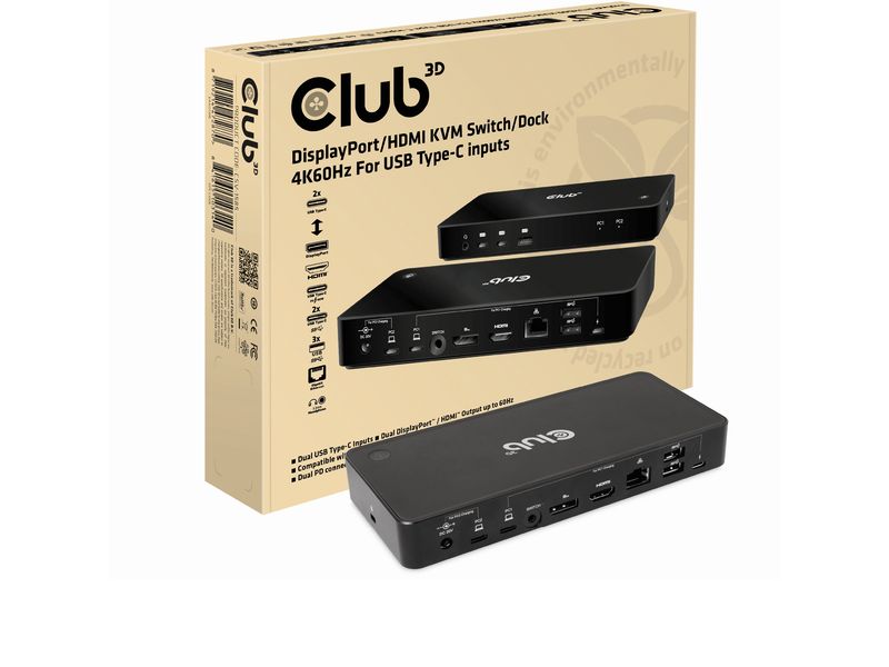 Club 3D Dockingstation CSV-1585 DisplayPort/HDMI KVM