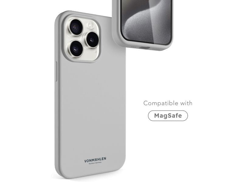 Vonmählen Back Cover Eco Silicone iPhone 15 Pro Light Gray