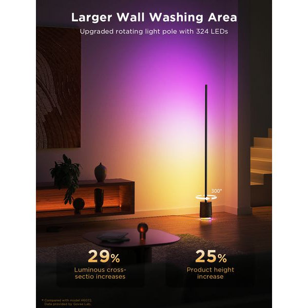 Govee Lyra RGBICWW Eck-Stehleuchte mit Lautsprecher, Grau