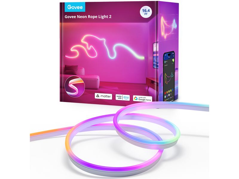 Govee LED Stripe Neon, Weiss, 5 m, RGBIC, Matter