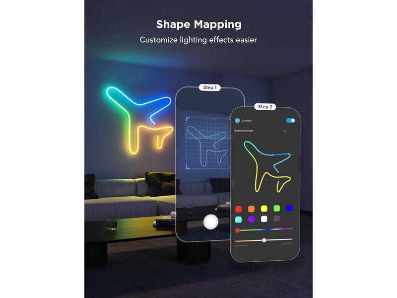 Govee LED Stripe Neon, Weiss, 5 m, RGBIC, Matter