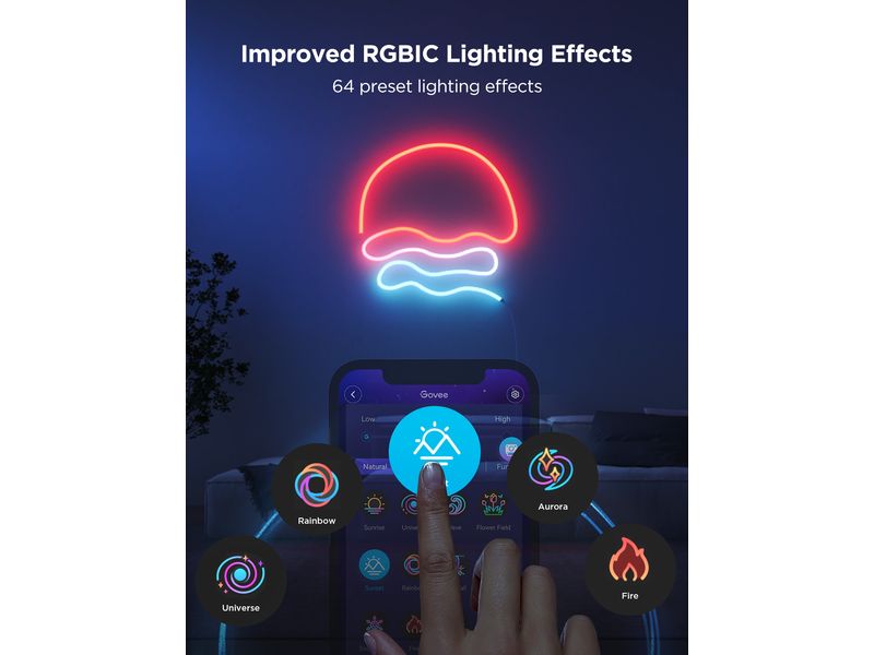 Govee LED Stripe Neon, Weiss, 5 m, RGBIC, Matter