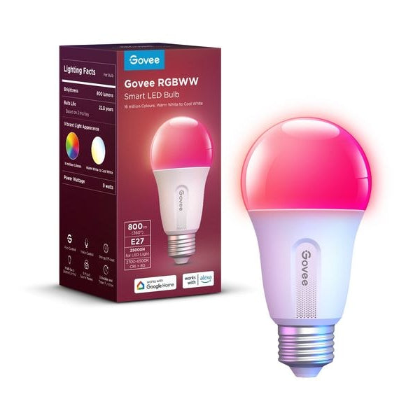 Govee Smart LED Bulb, 800 lm, E27, RGBWW